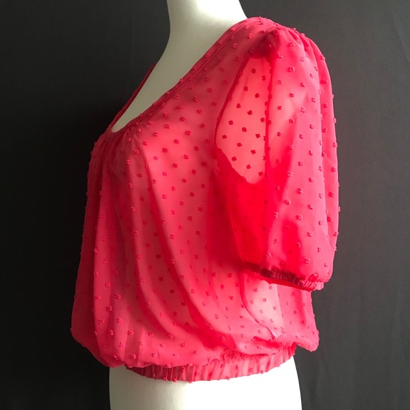 NWOT Socialite Dot Crop Blouse - Picture 2 of 6